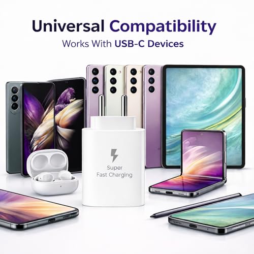 Image of Umake 25W USB-C Fast Charger Adapter, PD 3.0 Super Fast Charging Wall Charger, Smart IC Protection, Compatible with iPhone 16 /15 Series, OnePlus, Xiaomi & USB-C Devices - White