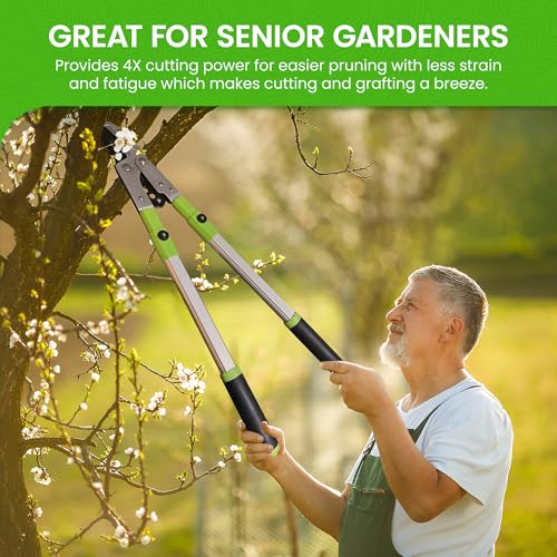 Garden GURU Extendable Anvil Lopper Tree Trimmer with Compound Action, Chops Thick Branches with Ease, 28-40”, Non-Stick High Carbon Steel Blade, Heavy Duty Branch Cutter, 2 Inch Clean Cut Capacity by Garden Guru Lawn & Garden Tools - Image 4
