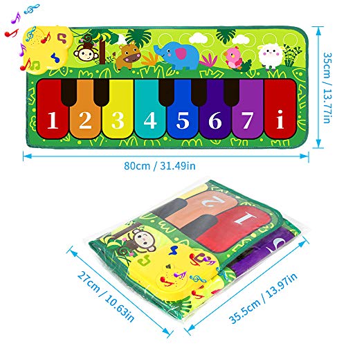 m zimoon Piano Mat voor Kinderen, Muziekmat Dansmatten Touch Animal Musical Tapijt Mat voor Leeftijd 3-12 Jongens… - Image 8