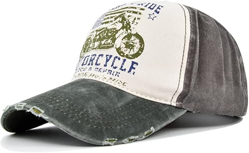 Gorra de béisbol vintage 100% algodón lavado Denim Trucker Cap motocicleta patrón impresión sombrero al aire libre sol sombrero para hombre mujer
