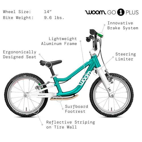 Image of woom GO 1 & GO 1 Plus Balance Bike for Toddlers & Kids 18 Month to 4.5 Years Old, 12-Inch & 14-Inch Lightweight Bicycles for Boys & Girls