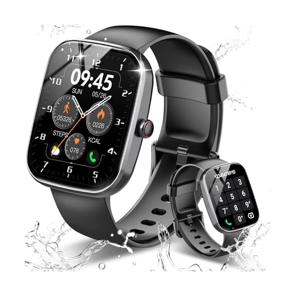 Smart Watch, 1.91″ HD Screen Smartwatch for Men Women(Answer/Make Call), Fitness Watch with Heart Rate/Sleep Monitor/Steps Monitor, 110+ Sports Modes, IP68 Waterproof Activity Trackers for Android iOS