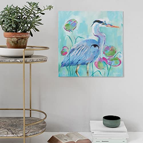Posters Heron Wall Art Cormorant Art Bird Poster Heron Oil Painting Home Decoration Canvas Prints Pictures For Living Room Bedroom Decor 28X28Inch(70X70Cm) Frame-Style #TOP4