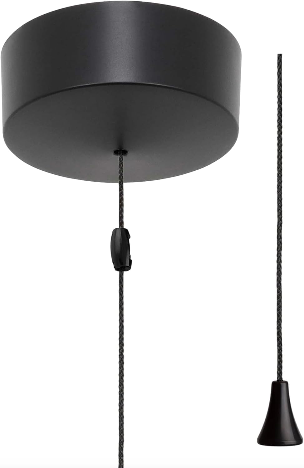 Taps2traps Matt Black Modern Bathroom Ceiling Light Finished In Switch With Black Pull Cord And Toggle - 6A 2-Way