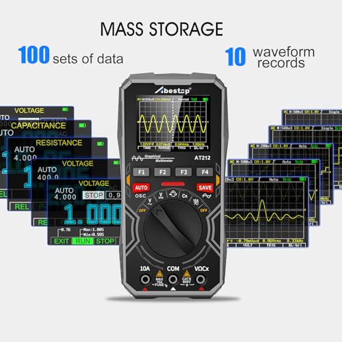 Image of AT212 Abestop Oscilloscope Multimeter 1MHz Bandwidth 2.5Msps Sample Rate Portable Handheld Oscilloscope 2.4 inch Color Screen Auto /Normal /Single Function