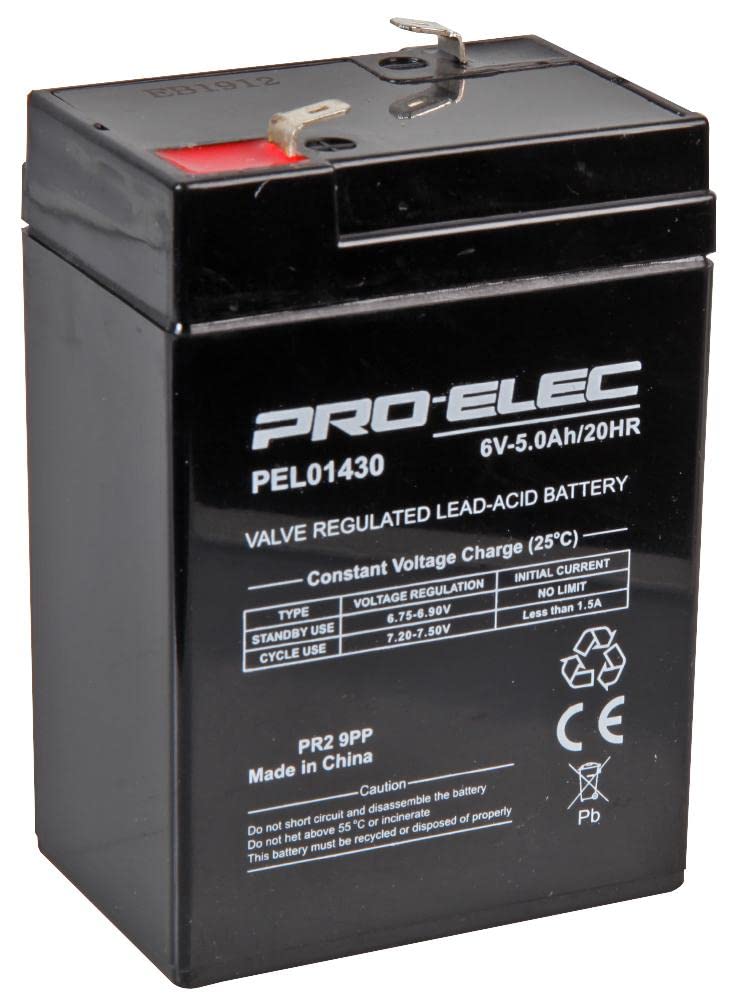 Pro Elec 5Ah 6V Agm Lead Acid Battery