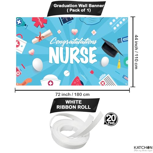 Image of KatchOn, Nurse Graduation Banner 2026-72x44 Inch | Congratulations Banner | Graduation Decorations 2026, Nurse Graduation Party Supplies | Graduation Backdrop for Nurse Party Decorations