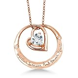 [Gem Stone King] 0.68カラット 天然 アクアマリン ネックレス レディース 天然 ダイヤモンド 3月 誕生石 誕生日プレゼント