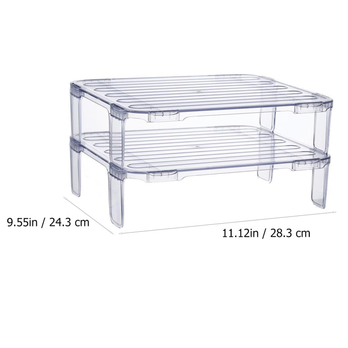 POPETPOP Organizer per Frigorifero Impilabile Trasparente Accessori Cucina Pratici Ripiano per Stoccaggio Armadi e Ristoranti