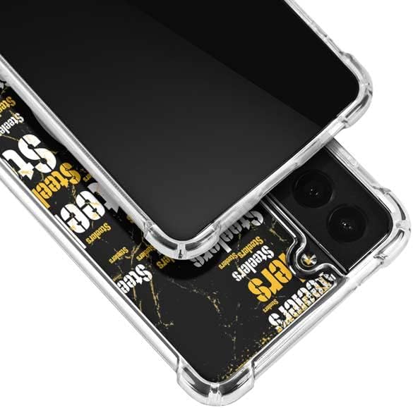 Skinit Clear Phone Case Compatible with Galaxy S22 - Officially Licensed NFL Pittsburgh Steelers Black Blast Design
