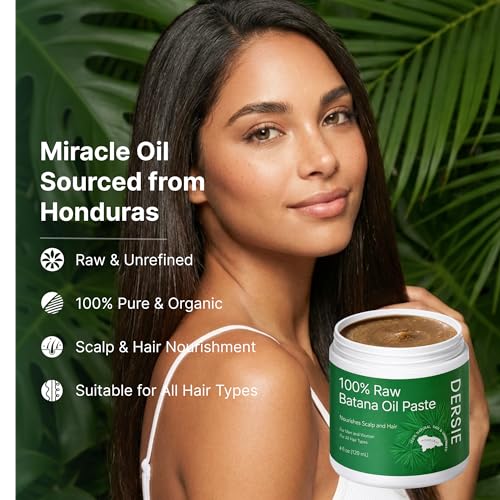 Image of Dersie 100% Raw Batana Oil: Unrefined Raw Batana Oil Paste Sourced from Honduras (4 oz)