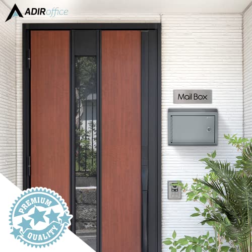 Adircorp. Wall Mountable Steel Suggestion Box With Lock - Donation Box - Collection Box - Ballot Box - Key Drop Box - 9.75X7X3 - Gray #TOP3