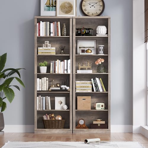 Image of BORNOON 74 inch Tall Bookshelf, 6-Tier Floor Standing Bookcase with 2 Adjustable Shelves, 24 inch Wide Open Storage Shelf, Modern Display Organizer for Home Office, Living Room, Bedroom, Study