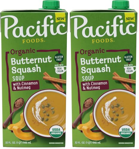 Pacific Foods Organic Butternut Squash Soup With Cinnamon and Nutmeg, 32 oz Carton (Pack of 2)