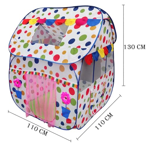 Image of Homecute Foldable Pop Up Hut Type Kids Toys Jumbo Size Play Tent House for Boys and Girls. (Big Size White-Printed)