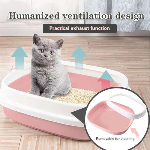 Image of Cat Litter Box Cat Extra Large (19inch) Liiter Box Tray with Free Scooper, cat Litter Tray, Litter Box for Cats Large, Adult Cats & Rabbits Toilet Litter Basin |Large Litter Tray (Color May Vary)