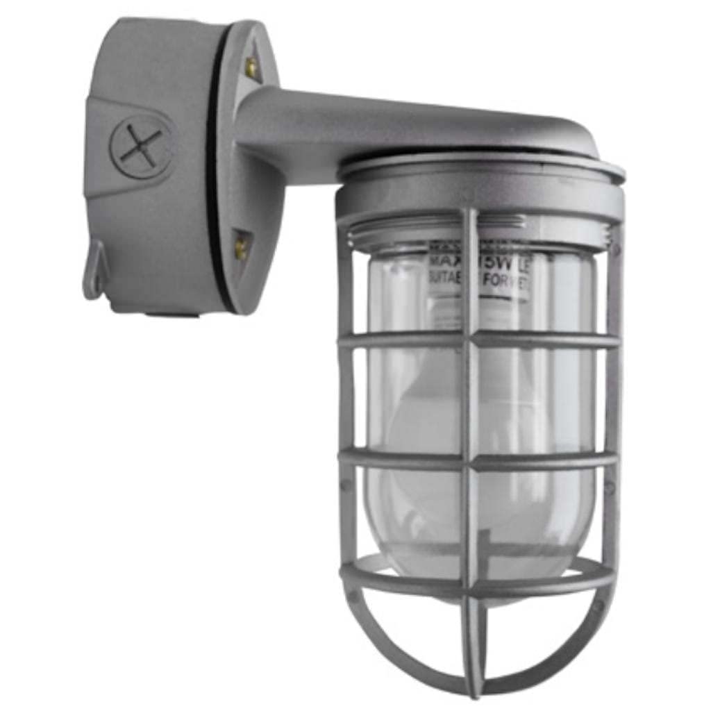 Jelly JAR WALL Mounted 120V E26 Socket Wet Silver W/ 9W A19 SBLED LAMP 3000K