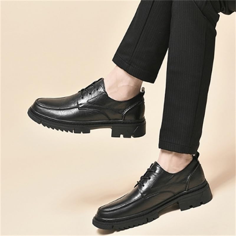 Men's Business Shoes Black Lace-up Casual Shoes Height-Enhancing Breathable Versatile Non-Slip Comfortable Shoes for Men(8)2