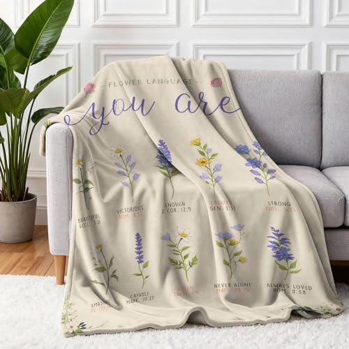 Image of Christian /Inspirational /Religious /Spiritual /Birthday Gifts for Women /Adults, First Holy Communion Gifts for Girls, Soft Throw Blankets for Women 50 inchx 60 inch