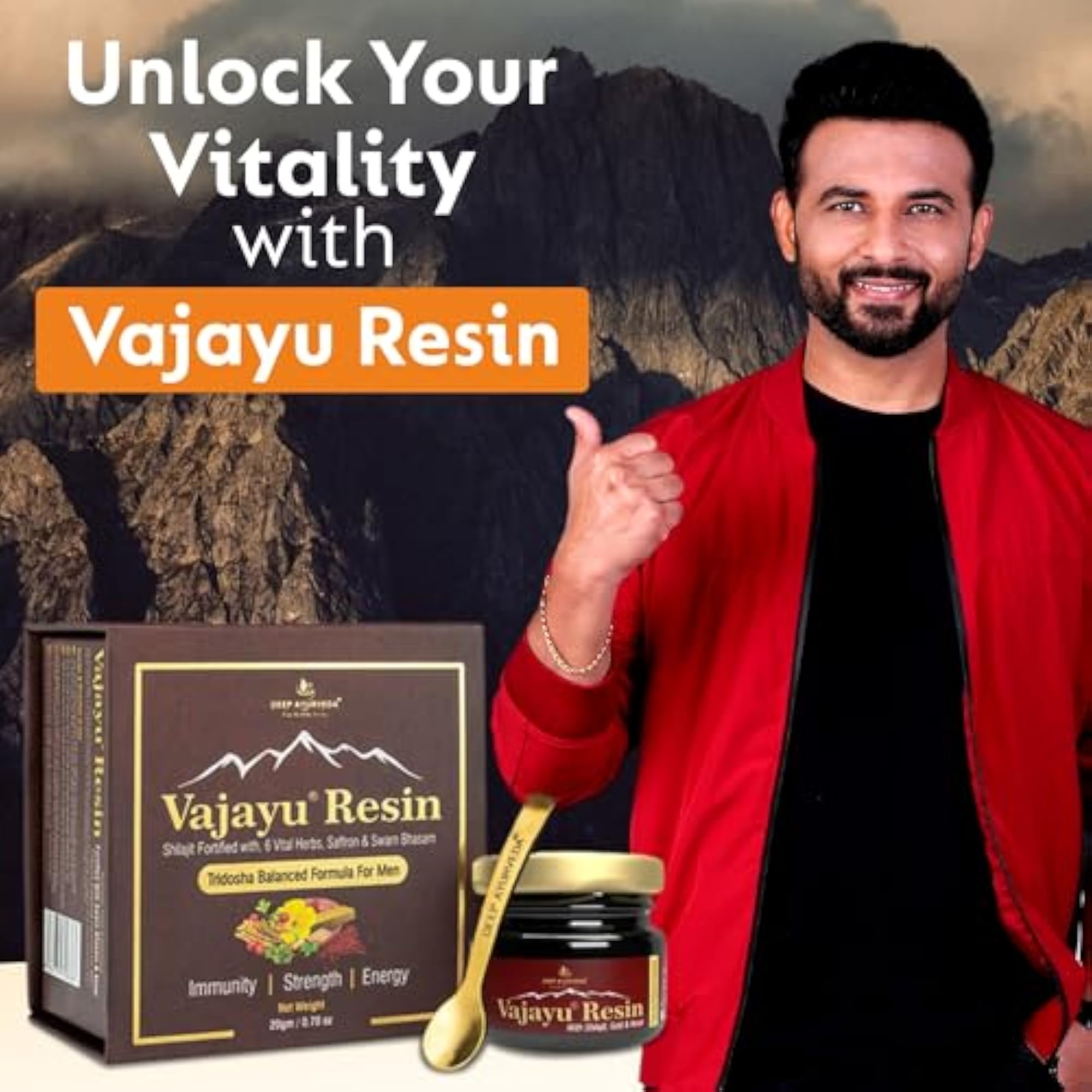 Deep Ayurveda Vajayu Shilajit Resin, 20g