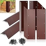 Blulu 12 Pcs Raised Garden Bed Corner Brackets for 20-24'' Bed, Metal Garden Corner Bracket Decorative 11 x 3 x 3 L Corner Brackets with Screws for Furniture Flower Vegetable Planter (Annatto Color)