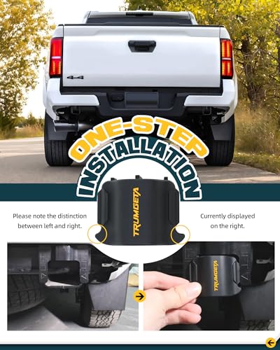 Image of Trumgeta 2PCS Rear Bumper Crossmember End Caps | Fit for 4th Gen Toyota Tacoma (Fits Hybrid) Accessories 2024 2025 2026 Waterproof Black Rubber Stopper Cover Protection