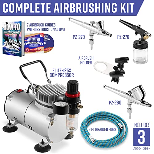 Pointzero Airbrush Dual Action Airbrush Kit With 3 Airbrushes #TOP1