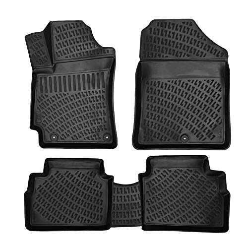 Croc Liner Floor Mats Front and Rear All Weather Custom Fit Floor Liner Compatible with Hyundai Elantra (2017-2020)