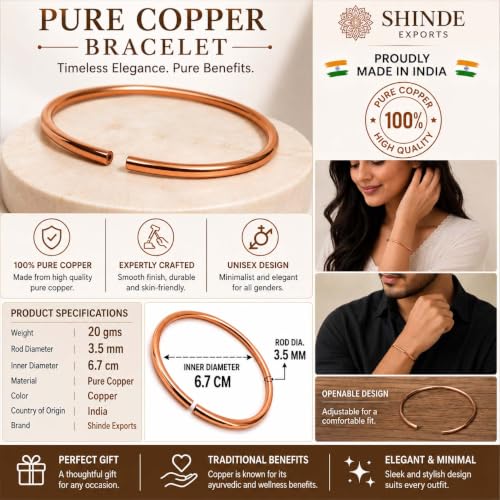 Image of SHINDE EXPORTS Pure Copper Kada /Bracelet for Men and Women.
