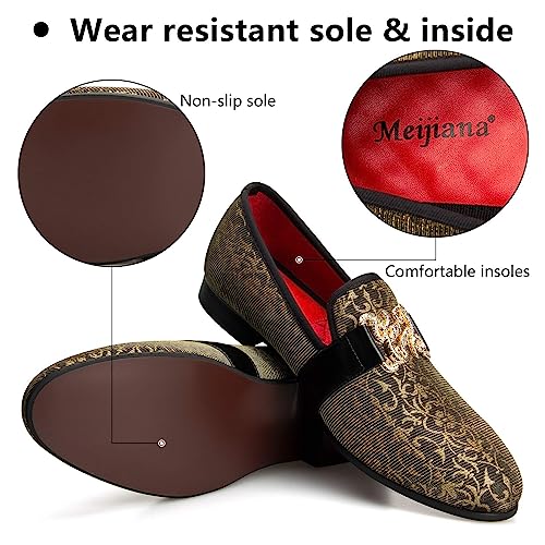 Image of Meijiana Men's Velvet Loafers - Fashion Casual Low-Heel Dress Shoes for Men with Rubber Sole & Metal Buckle - Perfect Business & Formal Attire, Stylish Mens Shoes