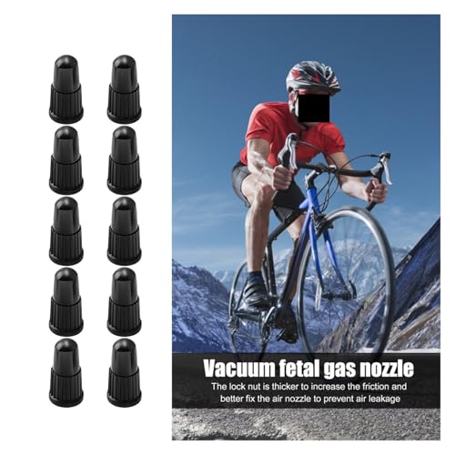 Tapas negras para válvulas de bicicleta, tapones de polvo y aire de plástico para llantas — para bicicletas de montaña (MTB), carretera y urbanas (10 unidades) miniatura 7