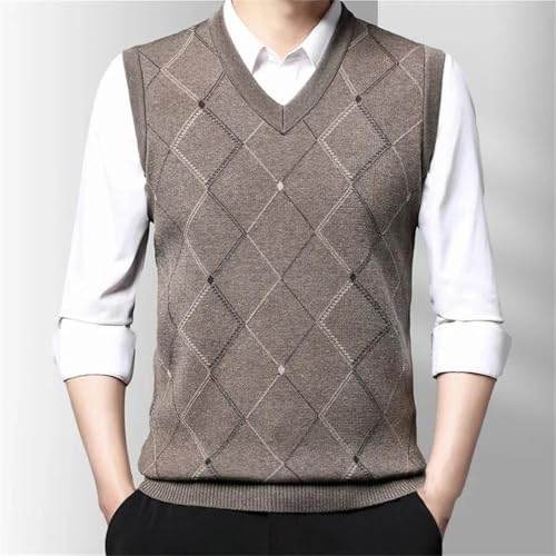 Men's Casual Knit Sweater Vests Vintage V-Neck Sleeveless Knitted Solid Color Vests2