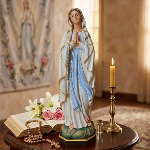Estatua Virgen María 10 pulgadas pintura hecha a mano miniatura 5