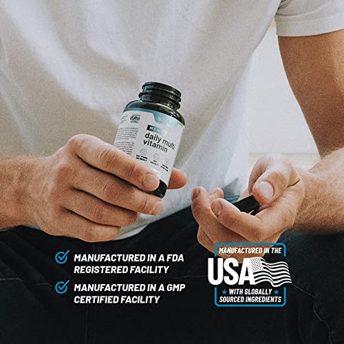 Snap Supplements Men's Multivitamins - Daily Vitamins & Minerals For Men - Vitamin D, B12, Zinc, Herbs & Vitamin C For Energy & Immune Support, Multivitamin For Men, 60 Capsules #TOP4