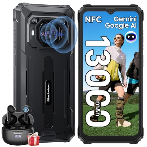 Blackview BV6200Pro 13000mAh Rugged Smartphone 2025, Altoparlante 98DB Telefono Rugged,