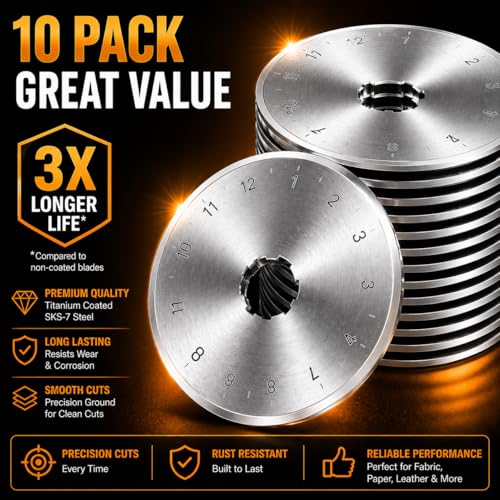 60mm SKS-7 Steel Rotary Blades 10 Pack