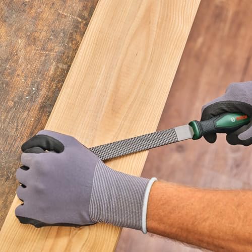 Bosch 3 parçalı törpü seti (sağlam ahşap törpü seti, düz, yarı yuvarlak ve yuvarlak rende dahil; sert karbon çelik; şaft uzunluğu 200 mm; orta kesim 2; yumuşak saplı ergonomik sap) - Görsel 4