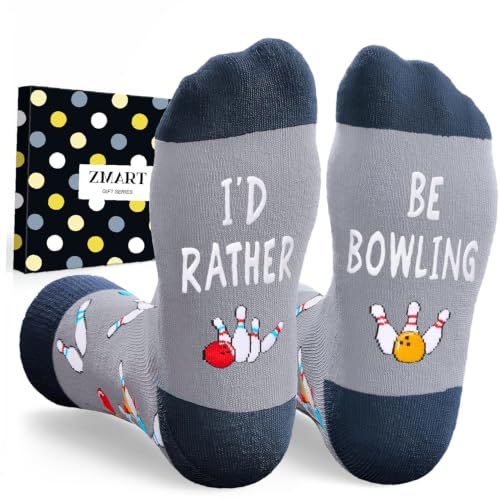 Zmart Bowling Gifts for Men Women - Gifts for Bowlers Men Women Bowling Socks Stocking Stuffers