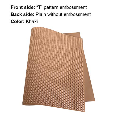 Image of Unikstep, Rubber Sheet, 21.5 inchx14.5 inch, Thick 0.08 inch, for Shoe Sole Heel Repair, Furniture Pad, Vibration Reduce, DIY Gasket Seal Pad, Floor Anti Slip Cushion (Khaki Color T Pattern)