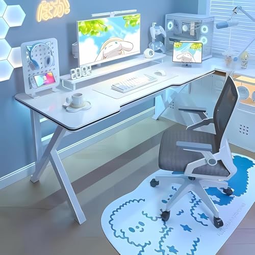 Wemart Gaming Table 80CM Computer Desk Home Office Desk Extra Large Modern Ergonomic Black PC Table Gamer Workstatio (White 80 * 60 * 75cm)