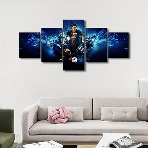 Miniatura 3 de Póster del Barcelona FC - Lienzo decorativo para pared, pintura abstracta de Lionel Messi, arte de pared motivacional para sala de estar,