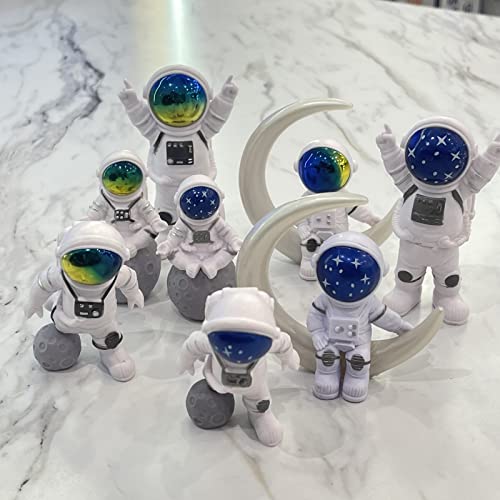 Figurines d'astronaute miniatures pour gâteau thème espace
