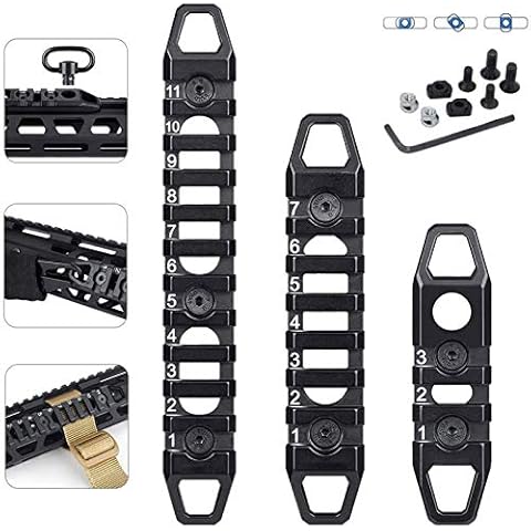 3pcs 3-Slot 7-Slot 11-Slot M-L-O-K/Keymod Aluminum Compatible Picatinny Rail Section Accessories for M-L-O-K/Keymod System Cover