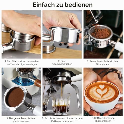 51mm Siebträgerfilterkorb, Edelstahl Wiederverwendbare Kaffeefilter Espressomaschinenzubehör Siebträgerkorb Ersatz(Single Cup) – Ansicht 6