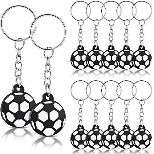 Yaomiao 12 Packung Mini Fußball Schlüsselanhänger Fußball Mitgebsel für Rucksäcke Fußball Geschenktüten Mitgebsel Sport Schlüsselanhänger für Kinder Party Dekoration, Schule Karneval Belohnung