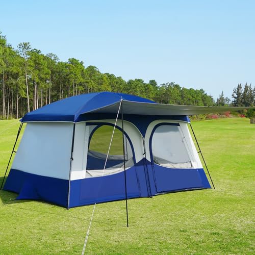 Image of Vidalido Tents，6-8 Person Camping Tent with Extended Vestibule，2 Room Weather Resistant Family Tents，Easy Install Waterproof Outdoor Tent for Backpacking and Camping Hiking