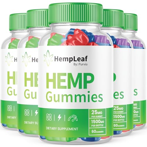 (5 Pack) Hemp Leaf Gummies - Official Formula - Hemp Leaf Gummies with Hemp Extract, Advanced Strength Zen Performance Hemp Blend, Zen Boost Hemp Gummies Maximum Strength, Zen Gummies (300 Gummies)