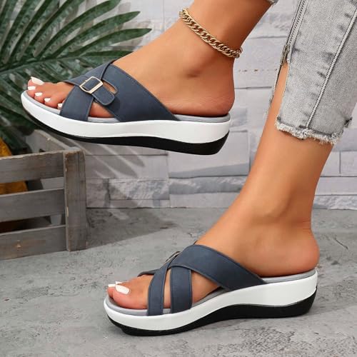 Baskets pantoufles compensées pour pieds larges éliminant les douleurs de marche