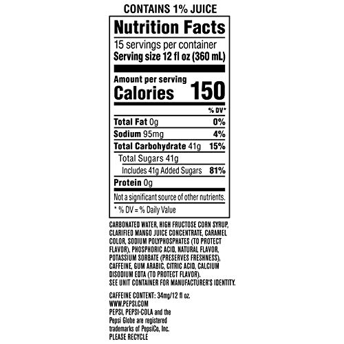 Pepsi 12Oz Cans 15 Pack, Mango, 144 Fl Oz #TOP4