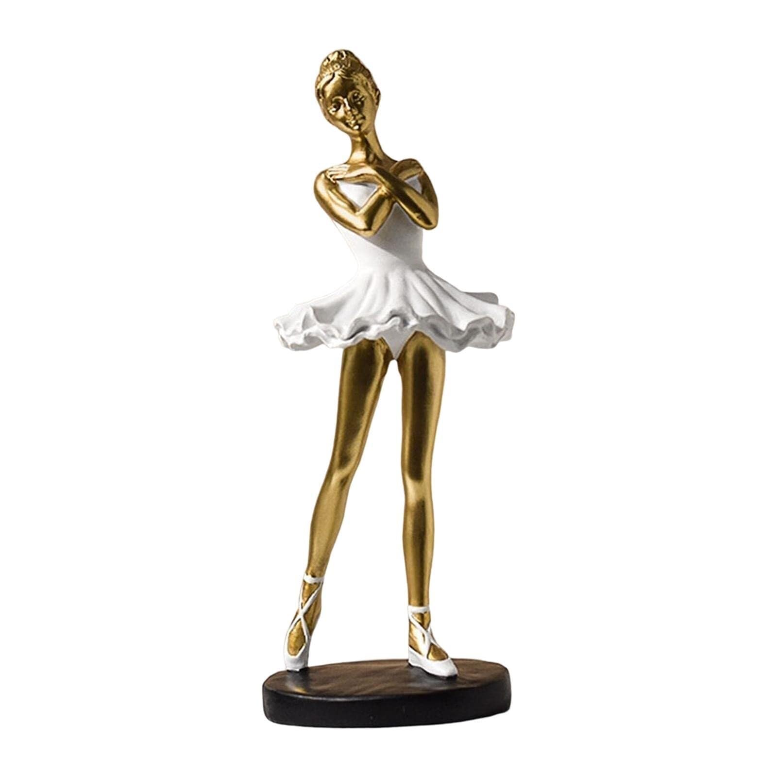 Rich Iron Room Decor Dancer Sculpture Souvenir Art Home Statuette Resin Girl Figure for Farmhouse Fun Desk Accessories